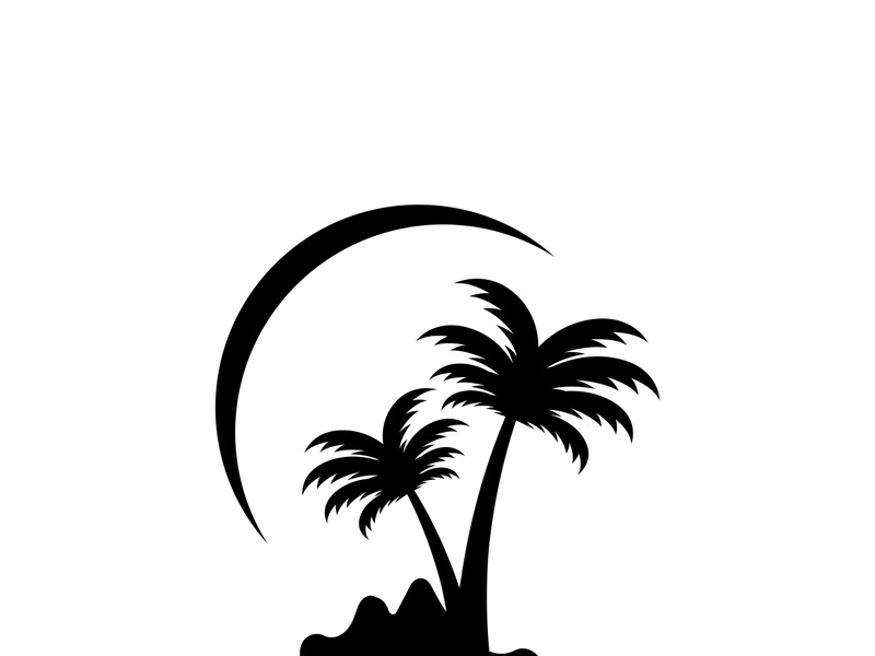 Summer palm tree logo design.