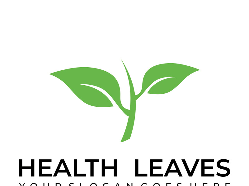 Green leaf logo design vector illustration