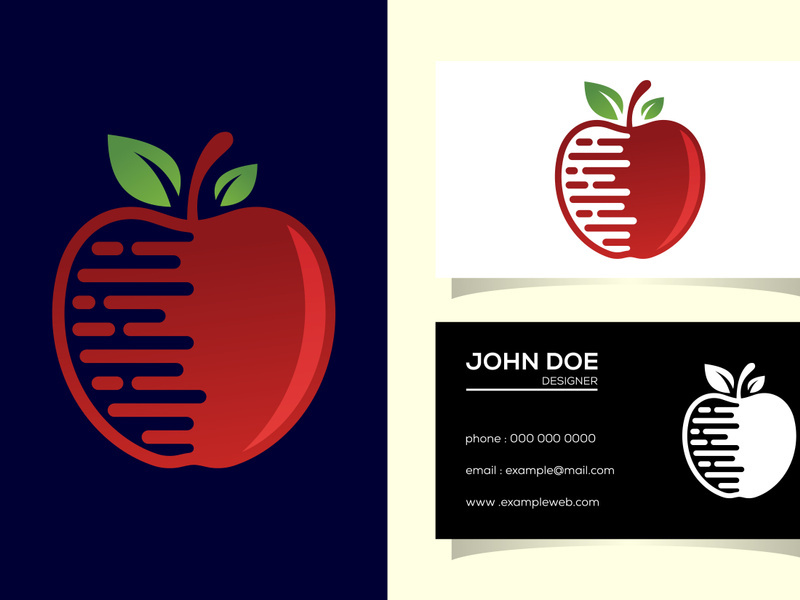 Fast Fresh Apple Fruit Delivery Service Logo, Fruit shop design
