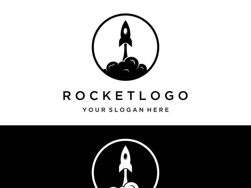 Creative and modern rocket logo,starship launch template.
