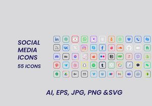 Popular Social Media Logo Icons Pack