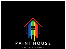 logo icon illustration house paint with a blend of brushes and rollers for house wall paint design, minimalist house, painting, interior, building, property business, wallpaper, vector concept