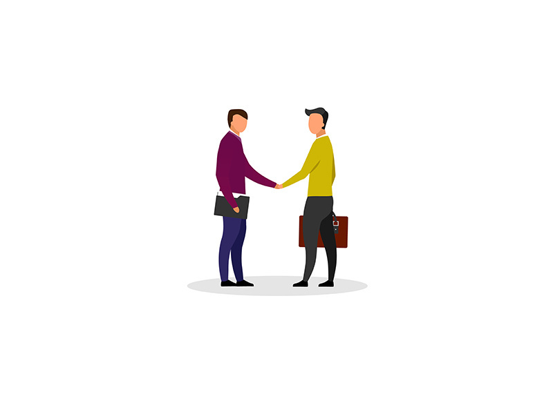 Businessman handshake flat vector illustration