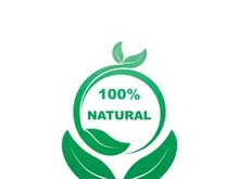 100% Natural and organic product badge vector green icon