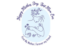 Happy Mother's Day Art Line Illustration
