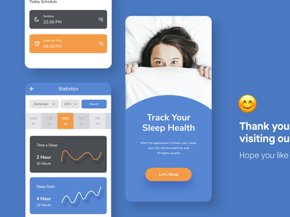 Simple Sleep Tracker Mobile App UI Kit