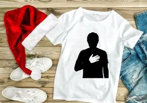 Man Silhouette Heart Hand Loyalty Patriotism White Background