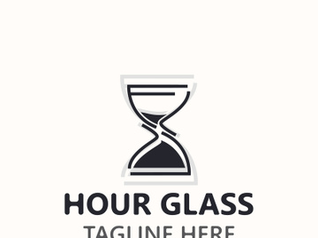 Hourglass logo ancient vintage style object design template flat vector preview picture