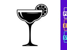 Margarita Cocktail Glass with Lime Slice