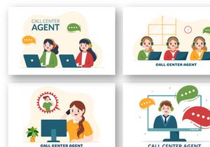 12 Call Center Agent Illustration
