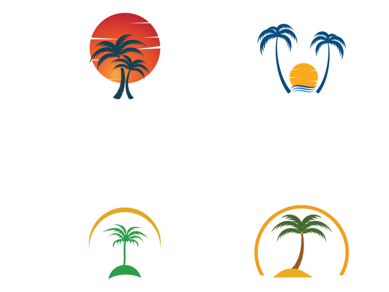 Natural palm tree logo