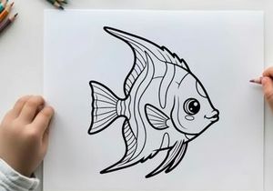 Angelfish swimming underwater vector illustration flat design