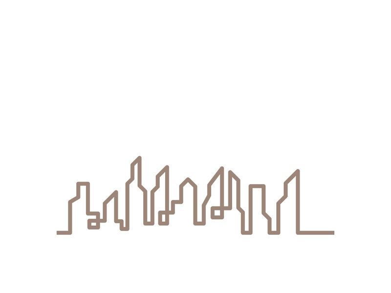 Modern city skyline icon silhouette vector illustration design