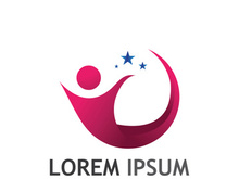 Logo design of people with stars to achieve success.