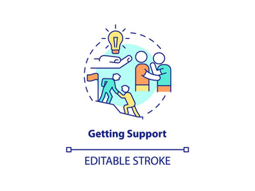 Getting support concept icon preview picture