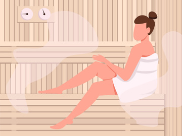 Sauna flat color vector illustration preview picture