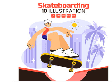 10 Extreme Skateboarding Tricks Illustration preview picture