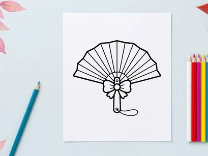 Decoração de leque de papel artesanal com design floral para Halloween. Leque dobrável estilo vintage com ilustração de teia de aranha e flores para decoração festiva...