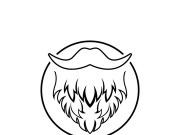 Beard icon logo and mustache vector illustration design symbol