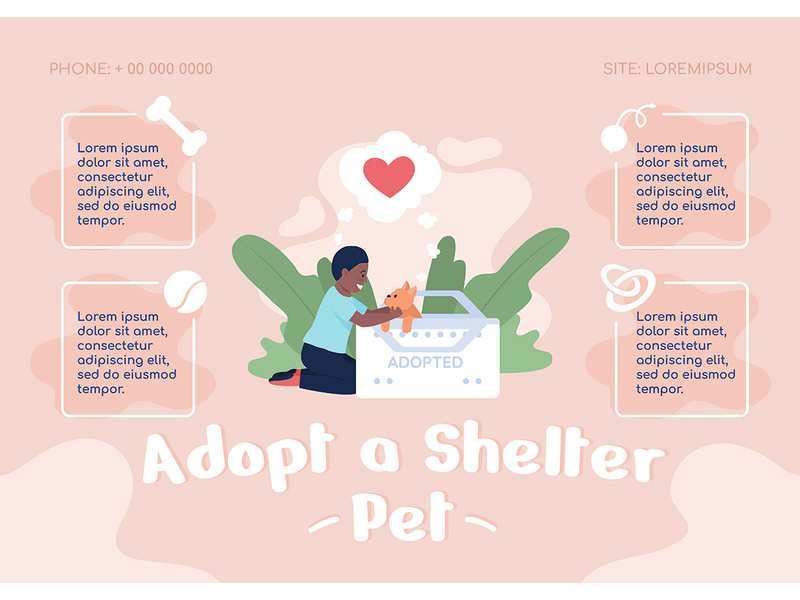 Adopt shelter pets banner template