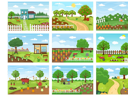 30 Farm Gardener Background Vector
