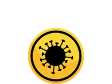 Coronavirus covid-19 prohibition sign flat vector