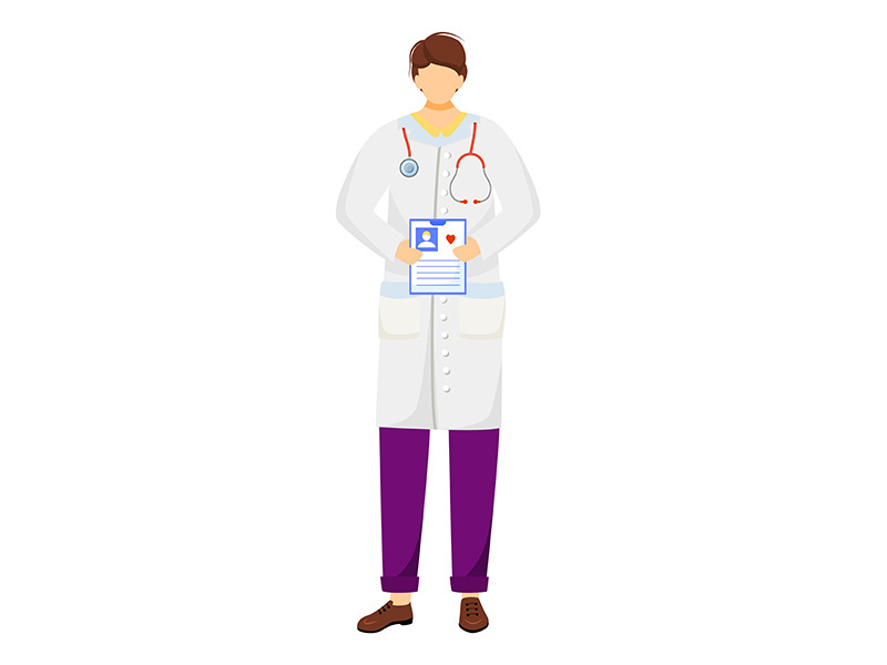 Female doctor flat vector illustration