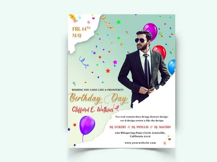 Birthday Party Social Media Post Template