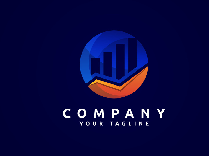 Accounting financial gradient logo, Financial Advisors logo design vector