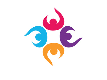 Colorful community group team People Logo Design preview picture