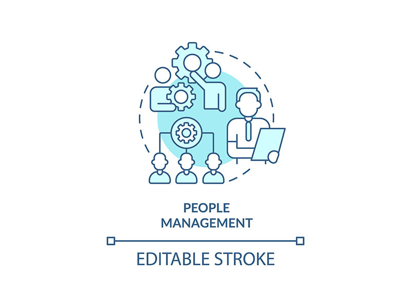 People management turquoise concept icon
