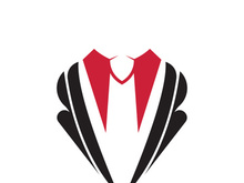 Classic tie icon and suit fashion man logo design