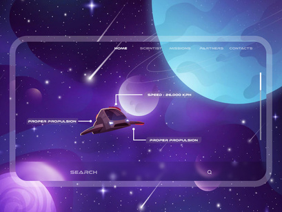 Space travel landing page