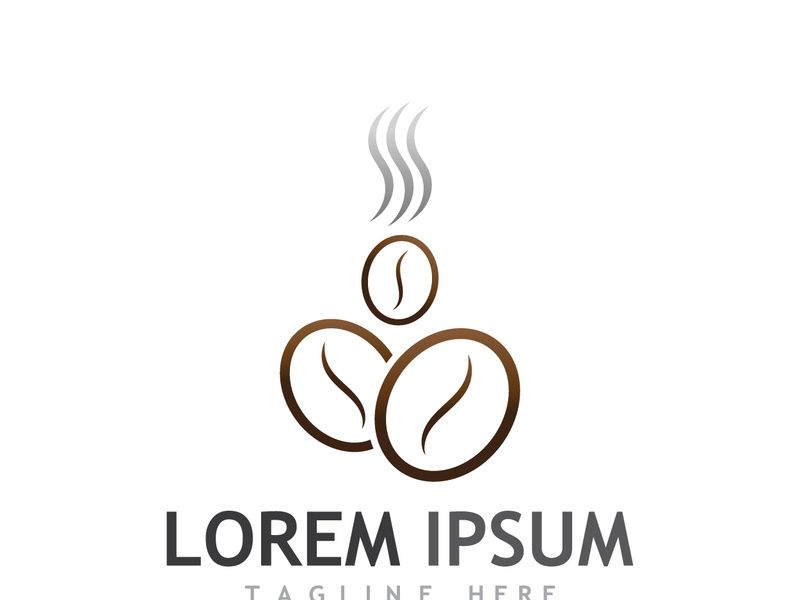 Creative coffee bean logo design.