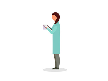 Providing clinical examination flat color vector faceless character preview picture