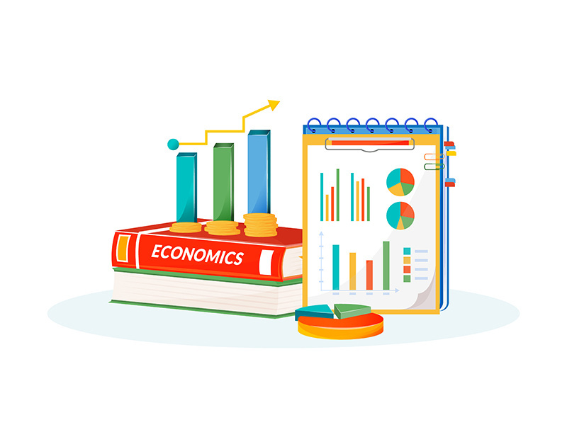 Economics flat concept vector illustration