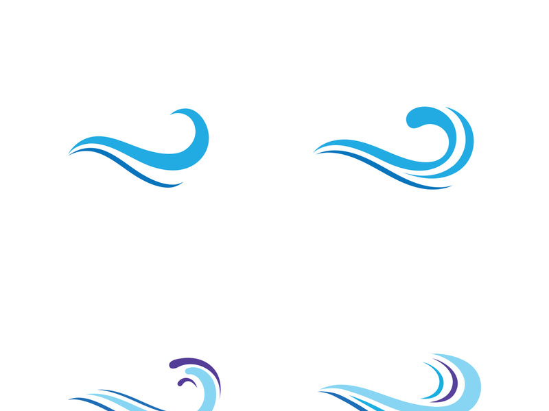 Water wave icon vector illustration design logo