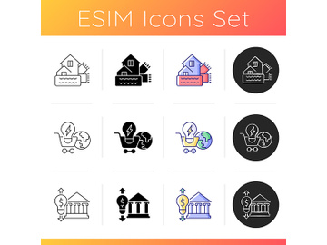 Energy purchase icons set preview picture