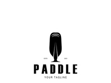 simple paddle logo,design for surfing,rafting,canoe,boat,surfing and rowing equipment business,vector