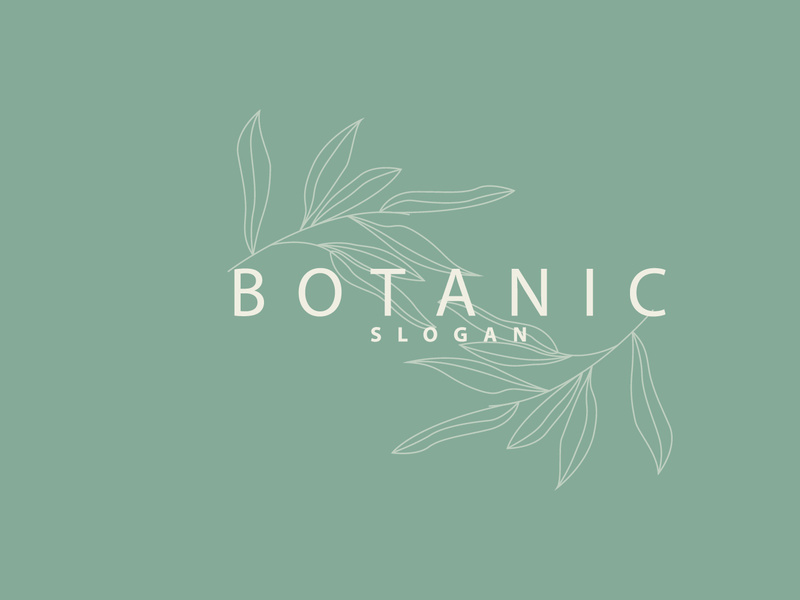 Leaf Line Logo, Beautiful Hand Drawn Design