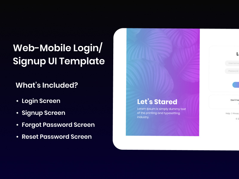 Web-Mobile (Login/Signup) UI Template