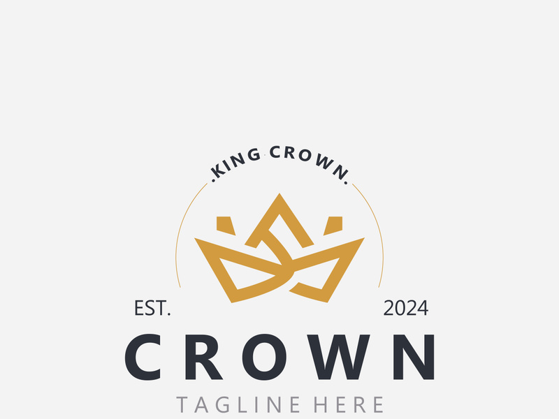 Crown logo simple design template. Vintage Crown Logo Royal King Queen concept symbol icon