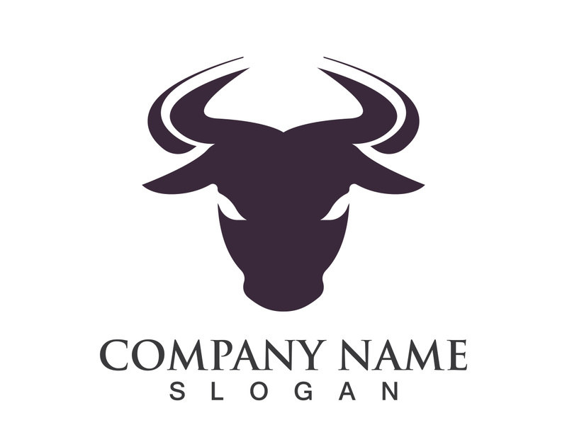 Bull head logo vector icon design illustration