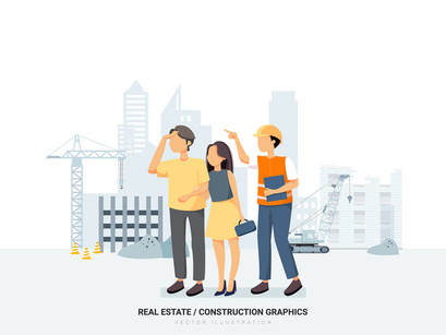 Real Estate & Construction Vector Scenes_Vol 01