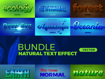 Bundle Natural editable font effect text vector preview picture