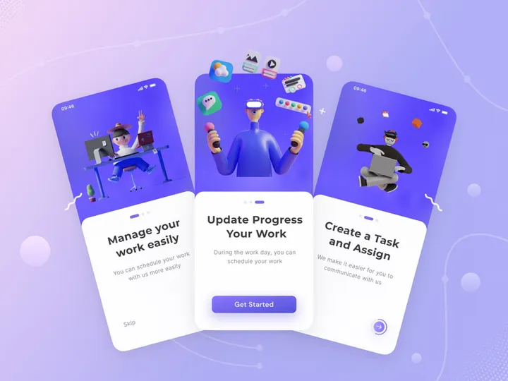 App onboarding UI design