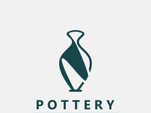 Pottery logo design handmade, creative traditional mug craft sign concept inspiration nature workshop