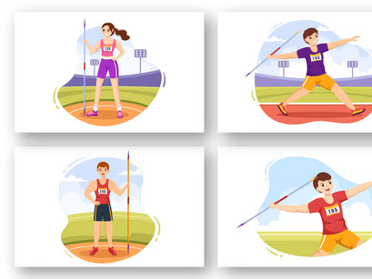 11 Javelin Throw Sports Illustration