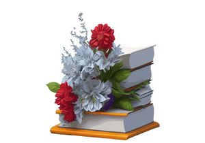 Vector Illustration Books decorated by flowers