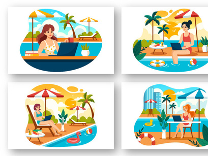 10 Working in a Swimming Pool Illustration